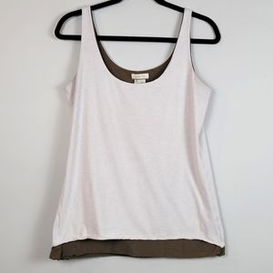 Matilda Jane layered cream and olive green tank top
